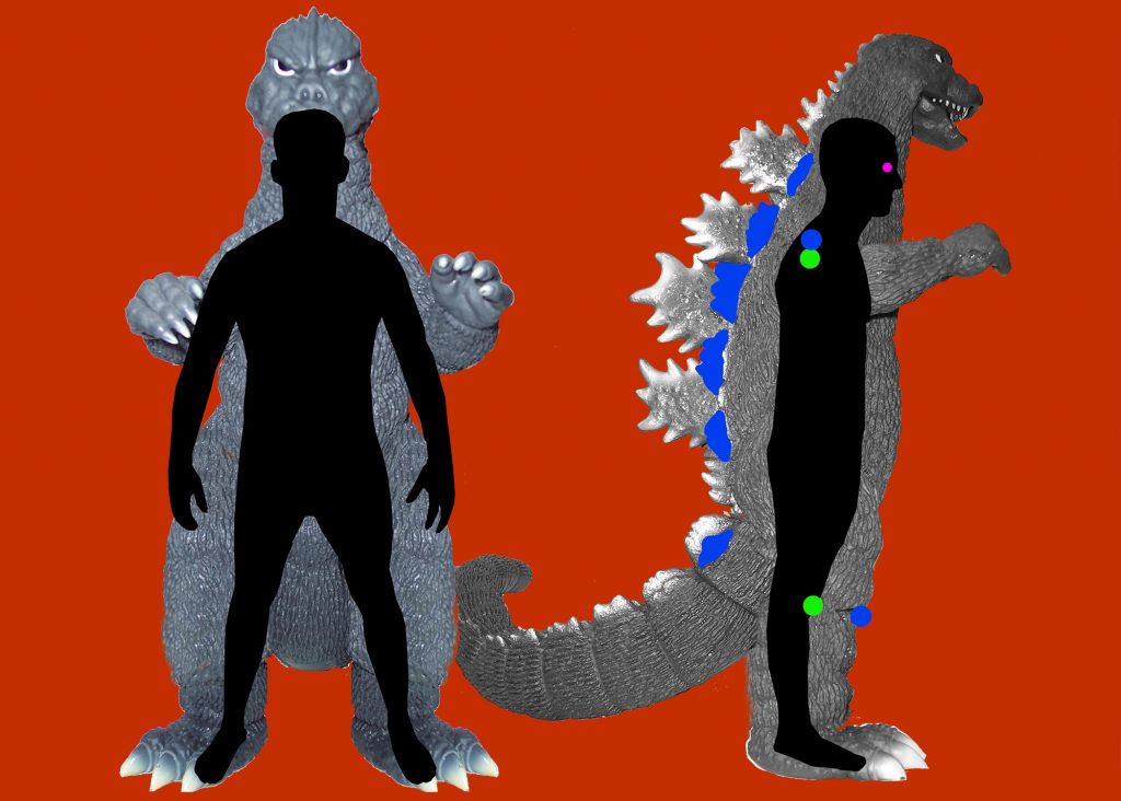 Overlay my silhouette on Godzilla's profile