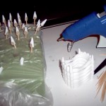 Hot Gluing Teeth to Toothpicks