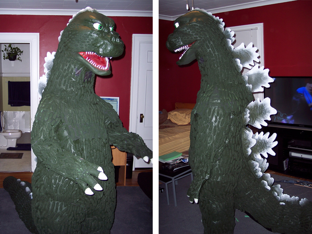 Completed Costume - Becoming Godzilla.