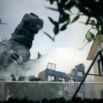 Billy Dubose Godzilla on set of Ultraman Sorta Vs. Godzilla