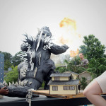 Billy Dubose Godzilla on set of Ultraman Sorta Vs. Godzilla