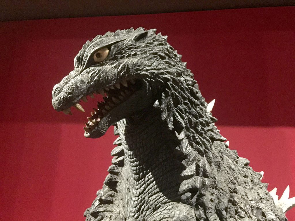 Close up of KiryuGoji Godzilla costume head and neck