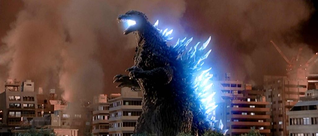 Godzilla fires fire breath