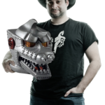 Dave Filoni holding Mechagodzilla head
