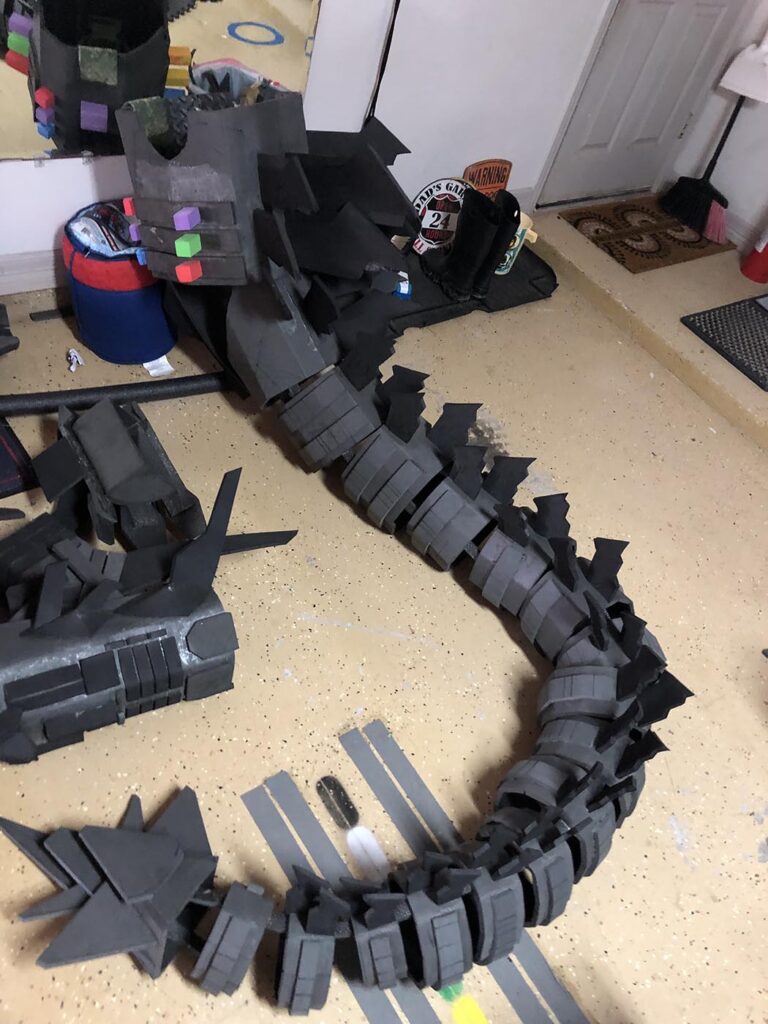 Seth Ortega Anime Mechagodzilla tail and waist EVA assembly.