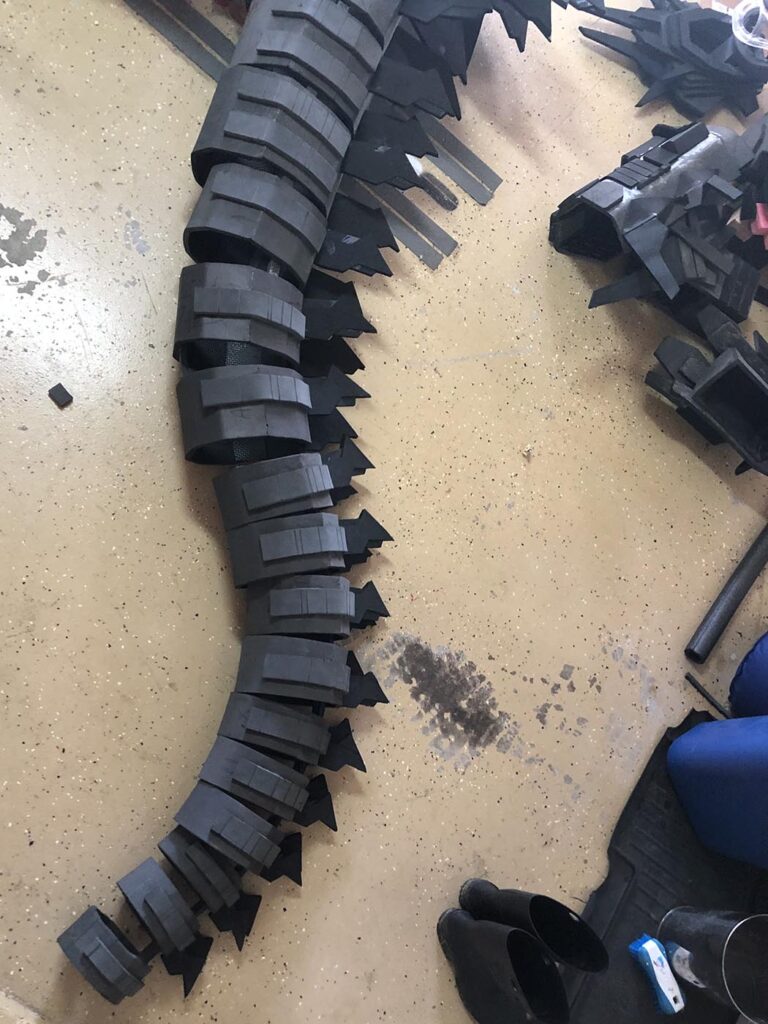 Anime Mechagodzilla tail progress - Created using EVA floor mat foam