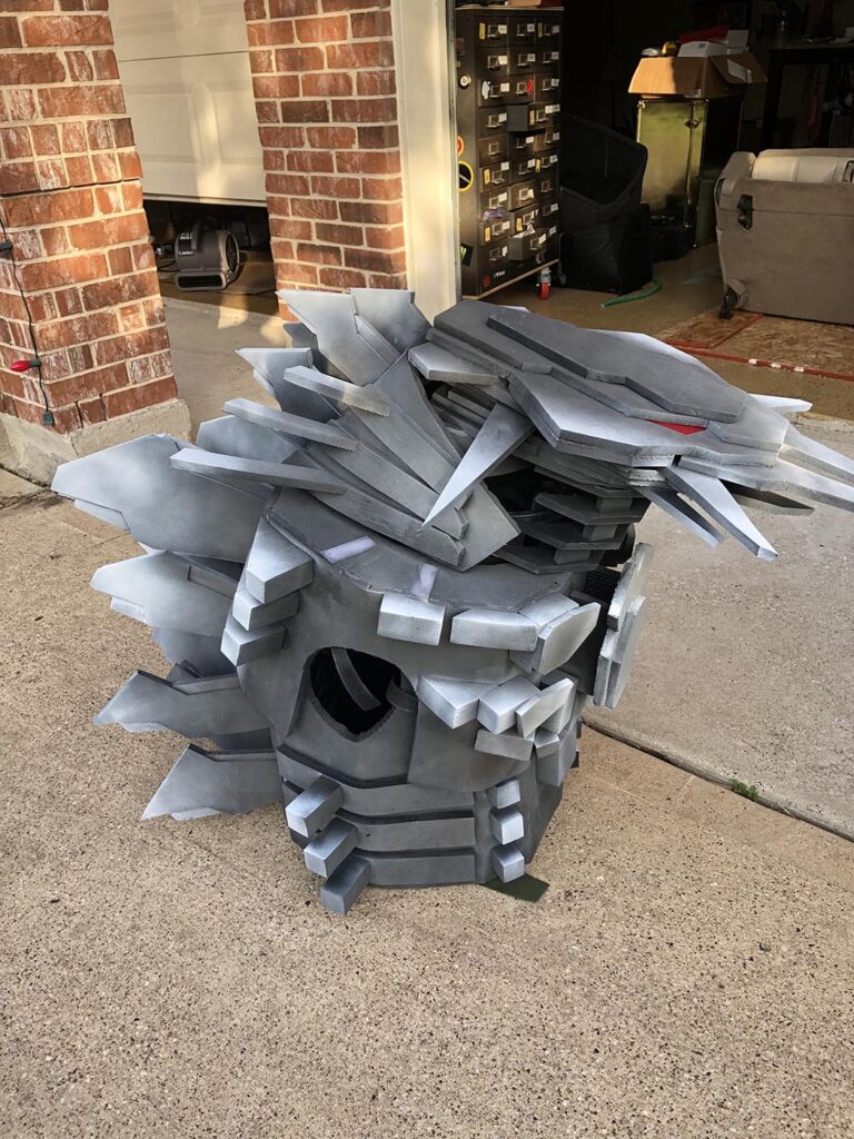 Anime Mechagodzilla painting progress on head/body