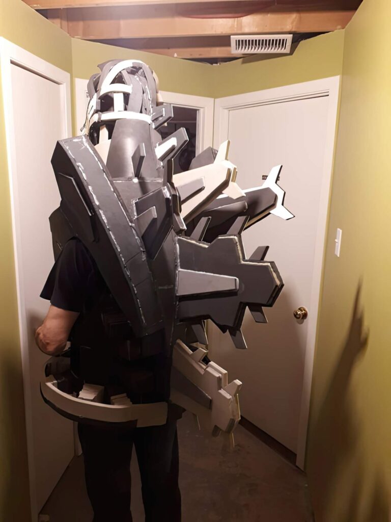 Jonathan Le Guedar Mechagodzilla back view of torso with dorsals