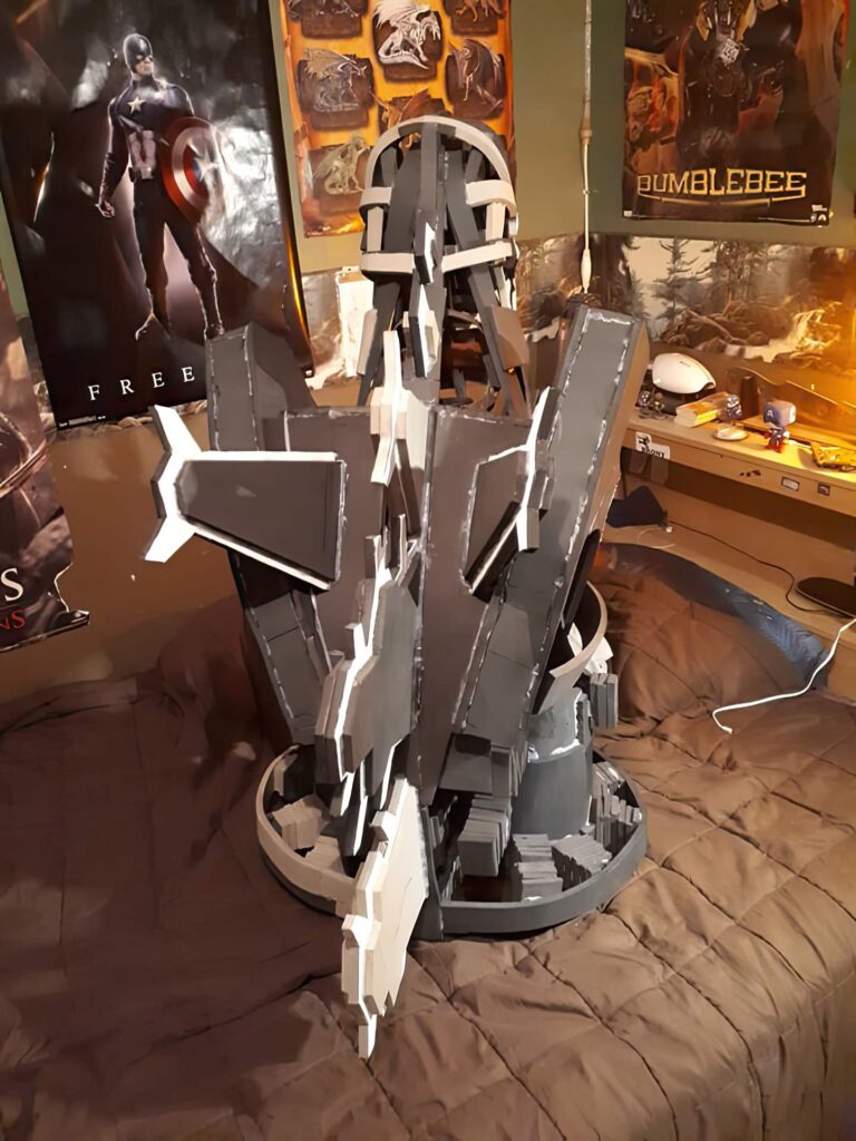 Jonathan Le Guedar Mechagodzilla back view of torso with dorsals