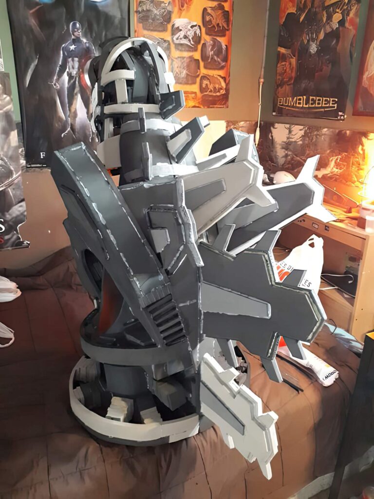 Jonathan Le Guedar Mechagodzilla back view of torso with dorsals