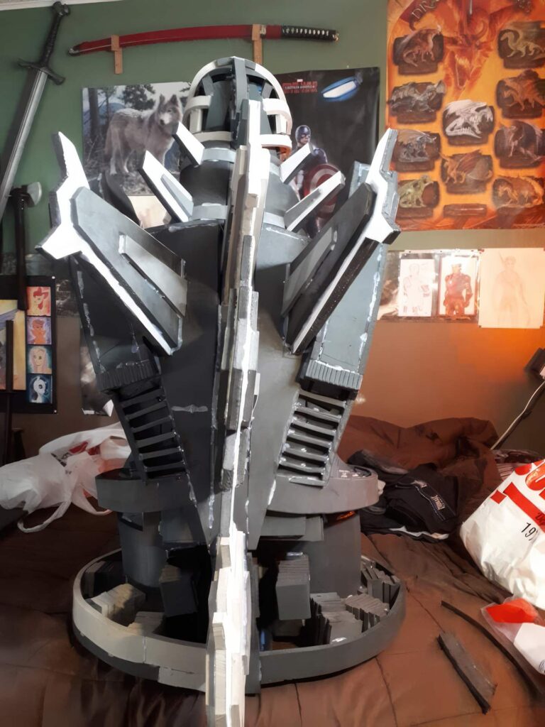 Jonathan Le Guedar Mechagodzilla back view of torso with dorsals
