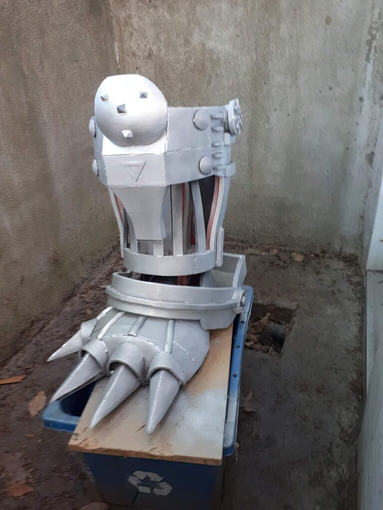 Jonathan Le Guedar Mechagodzilla painting foot silver