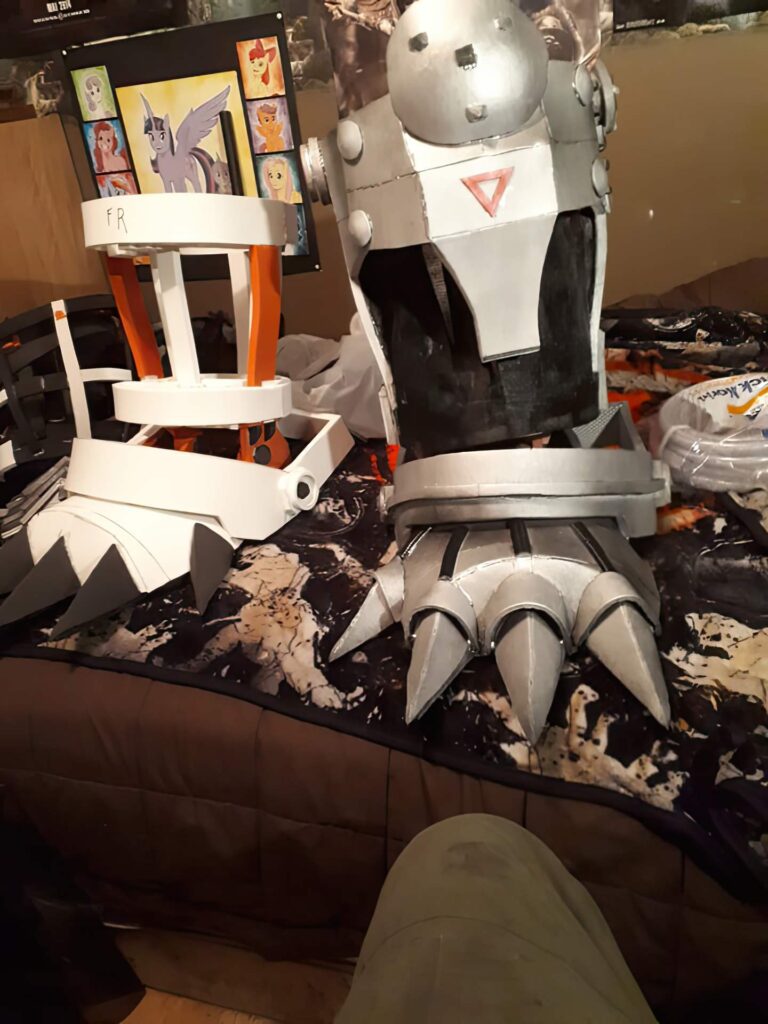 Jonathan Le Guedar Mechagodzilla left foot painted, right foot still being built
