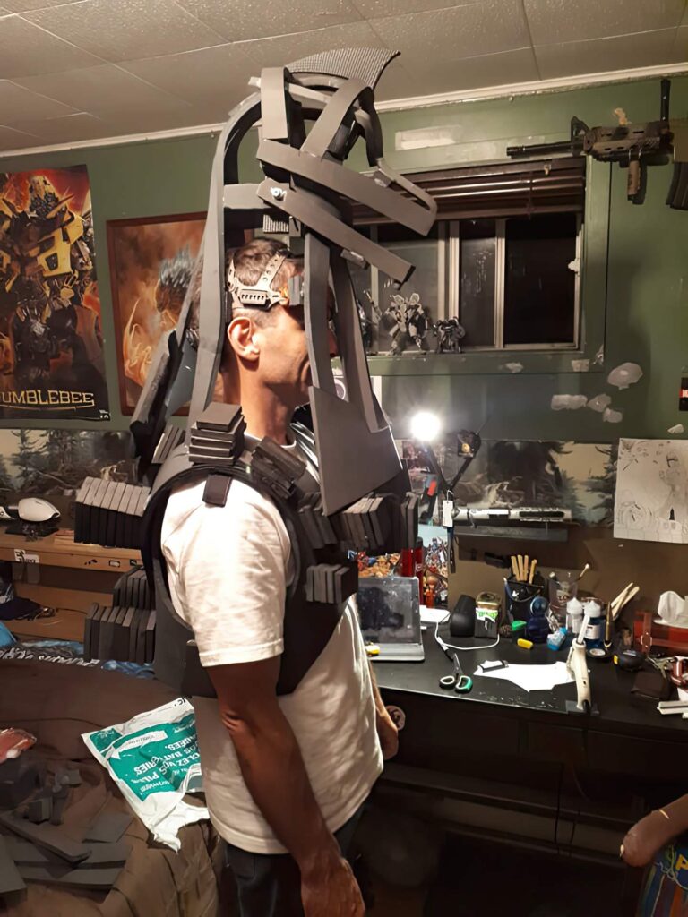 Jonathan Le Guedar Mechagodzilla test fiting super structure for head and torso