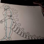 Jonathan Le Guedar Mechagodzilla sketch profile view